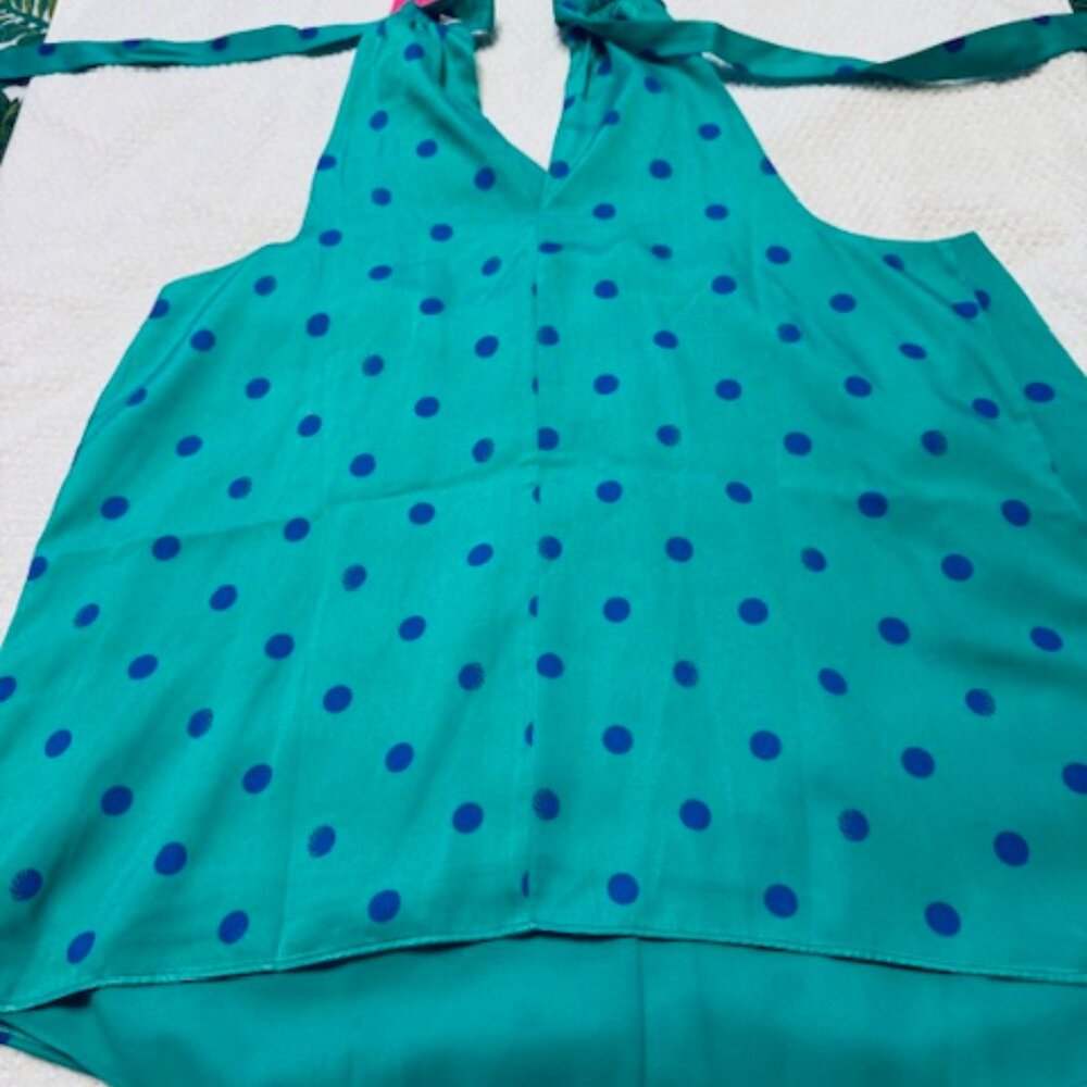 NWT Lilly Pulitzer Rori Halter Top Botanical Green Hotter Spot Polka Dot M - Picture 10 of 11